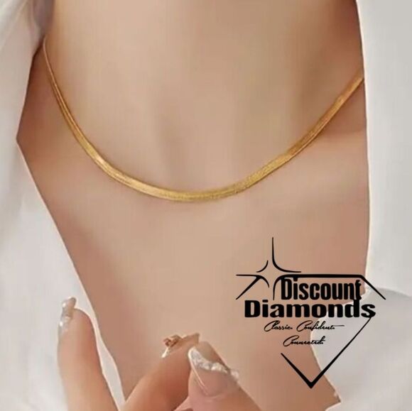 JTI Jewelry - Necklace 18K Gold Plating Titanium Steel Snake Chain Choker Necklace